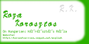 roza korosztos business card